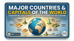 महत्वपूर्ण देशों और उनकी राजधानियों की सूची | Countries and Capitals